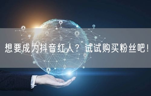 想要成为抖音红人？试试购买粉丝吧！