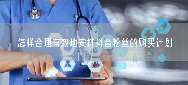 怎样合理有效地安排抖音粉丝的购买计划