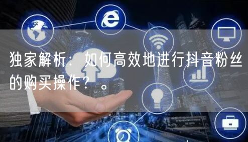 独家解析：如何高效地进行抖音粉丝的购买操作？。
