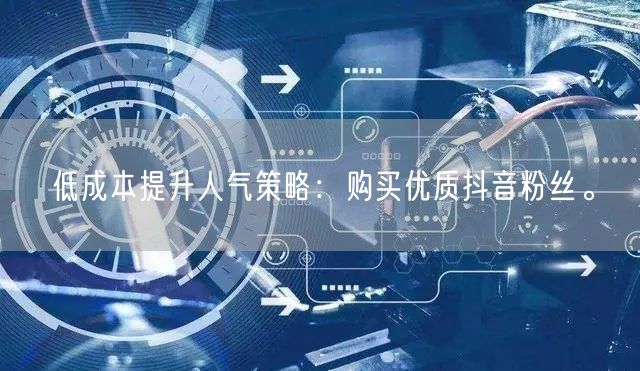 低成本提升人气策略：购买优质抖音粉丝。