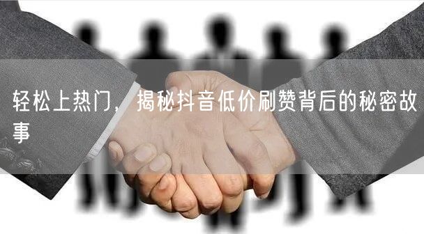 轻松上热门，揭秘抖音低价刷赞背后的秘密故事