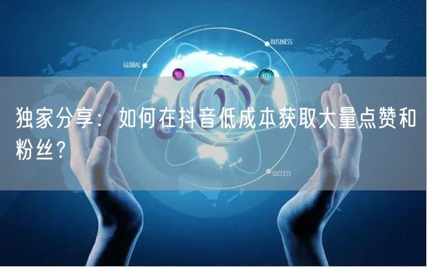 独家分享：如何在抖音低成本获取大量点赞和粉丝？