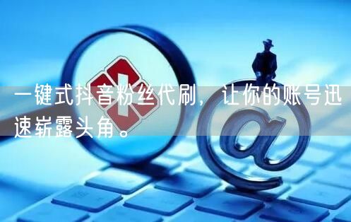 一键式抖音粉丝代刷，让你的账号迅速崭露头角。