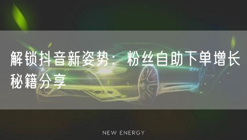 解锁抖音新姿势：粉丝自助下单增长秘籍分享