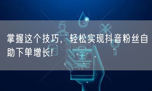 掌握这个技巧，轻松实现抖音粉丝自助下单增长!