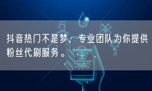 抖音热门不是梦，专业团队为你提供粉丝代刷服务。