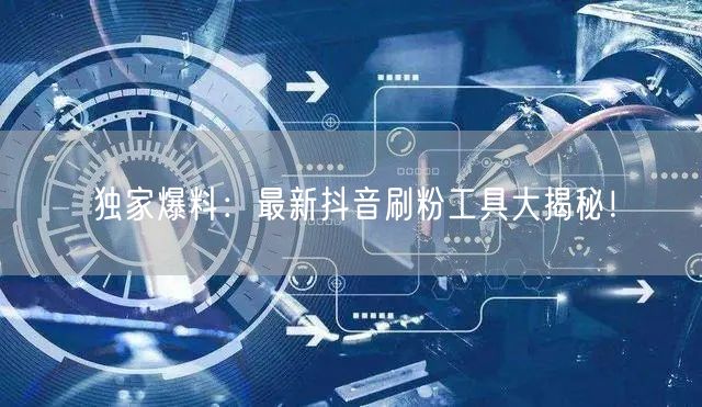 独家爆料：最新抖音刷粉工具大揭秘！