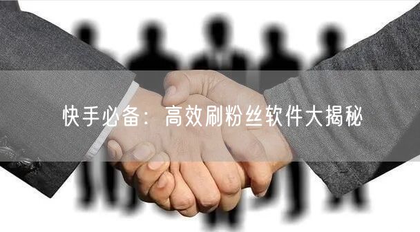 快手必备：高效刷粉丝软件大揭秘