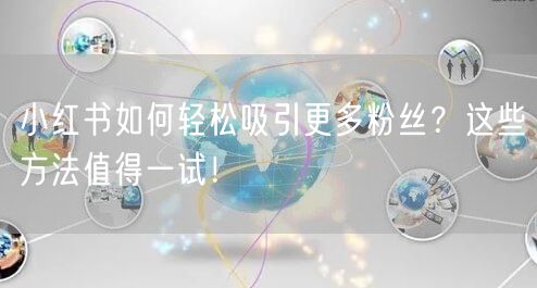 小红书如何轻松吸引更多粉丝？这些方法值得一试！