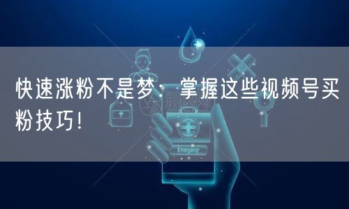 快速涨粉不是梦：掌握这些视频号买粉技巧！