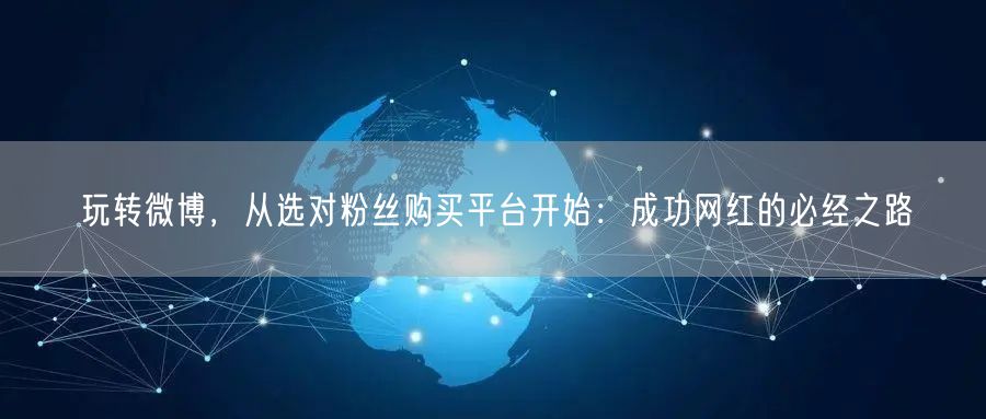 玩转微博，从选对粉丝购买平台开始：成功网红的必经之路