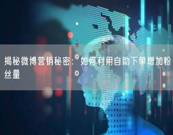 揭秘微博营销秘密：如何利用自助下单增加粉丝量