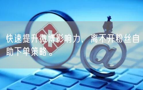 快速提升微博影响力，离不开粉丝自助下单策略。