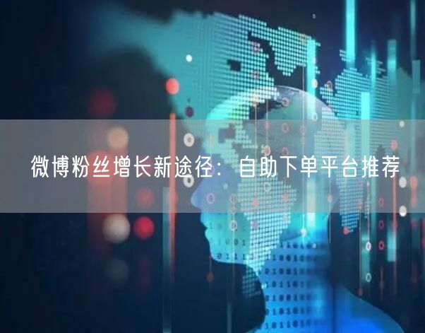 微博粉丝增长新途径：自助下单平台推荐