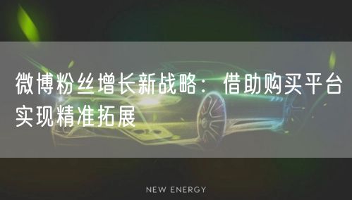 微博粉丝增长新战略：借助购买平台实现精准拓展
