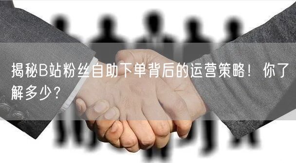 揭秘B站粉丝自助下单背后的运营策略！你了解多少？