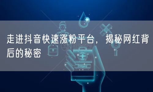 走进抖音快速涨粉平台，揭秘网红背后的秘密