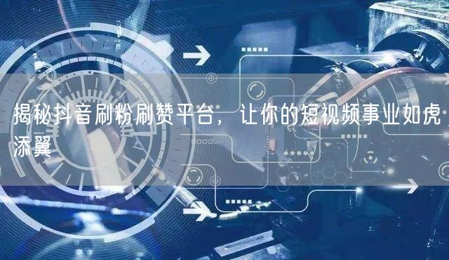 揭秘抖音刷粉刷赞平台，让你的短视频事业如虎添翼