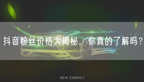 抖音粉丝价格大揭秘，你真的了解吗？