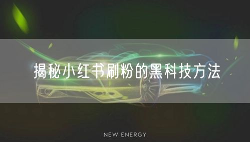 揭秘小红书刷粉的黑科技方法