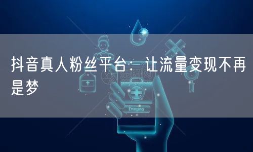 抖音真人粉丝平台：让流量变现不再是梦