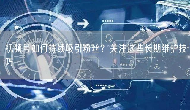 视频号如何持续吸引粉丝？关注这些长期维护技巧