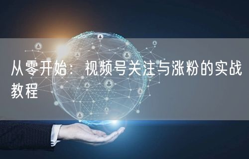 从零开始：视频号关注与涨粉的实战教程