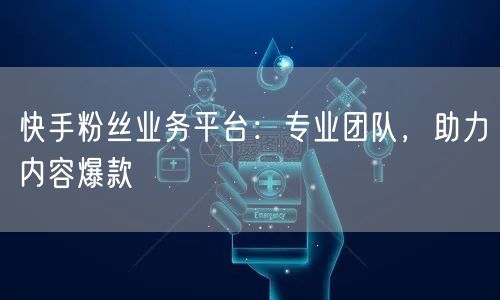 快手粉丝业务平台：专业团队，助力内容爆款