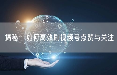 揭秘：如何高效刷视频号点赞与关注