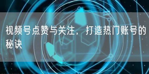 视频号点赞与关注，打造热门账号的秘诀