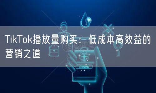 TikTok播放量购买：低成本高效益的营销之道