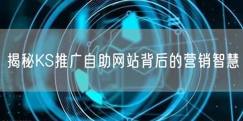 揭秘KS推广自助网站背后的营销智慧