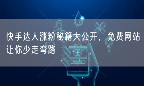 快手达人涨粉秘籍大公开，免费网站让你少走弯路