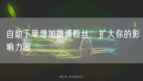 自助下单增加微博粉丝，扩大你的影响力圈