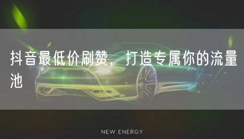 抖音最低价刷赞，打造专属你的流量池