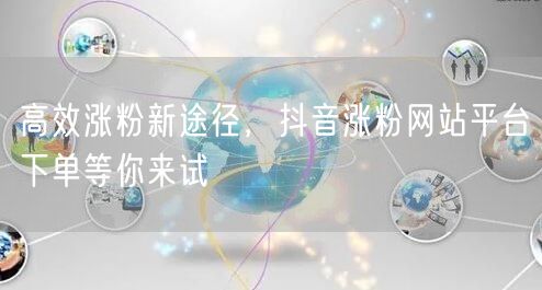 高效涨粉新途径，抖音涨粉网站平台下单等你来试