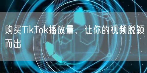 购买TikTok播放量，让你的视频脱颖而出