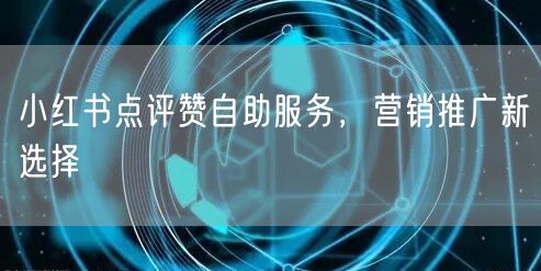 小红书点评赞自助服务，营销推广新选择