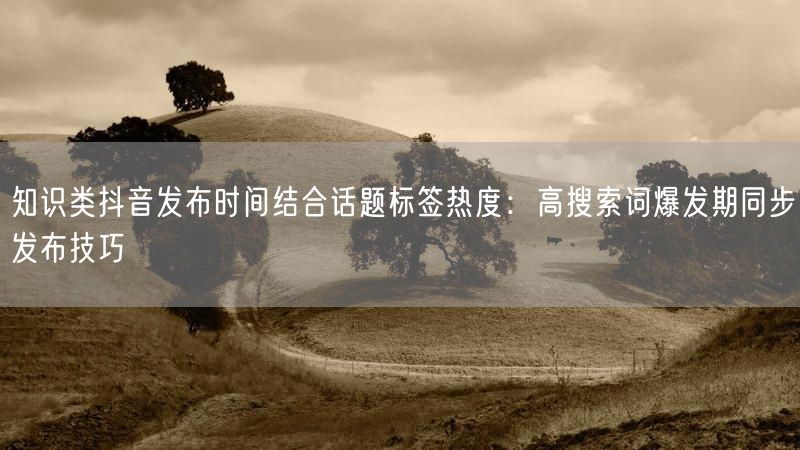 知识类抖音发布时间结合话题标签热度：高搜索词爆发期同步发布技巧