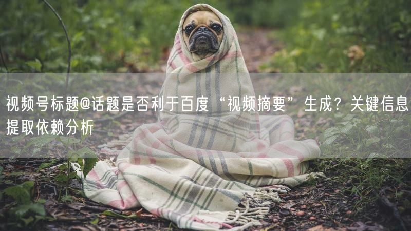 视频号标题@话题是否利于百度“视频摘要”生成？关键信息提取依赖分析
