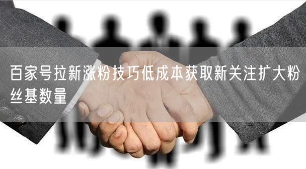 百家号拉新涨粉技巧低成本获取新关注扩大粉丝基数量